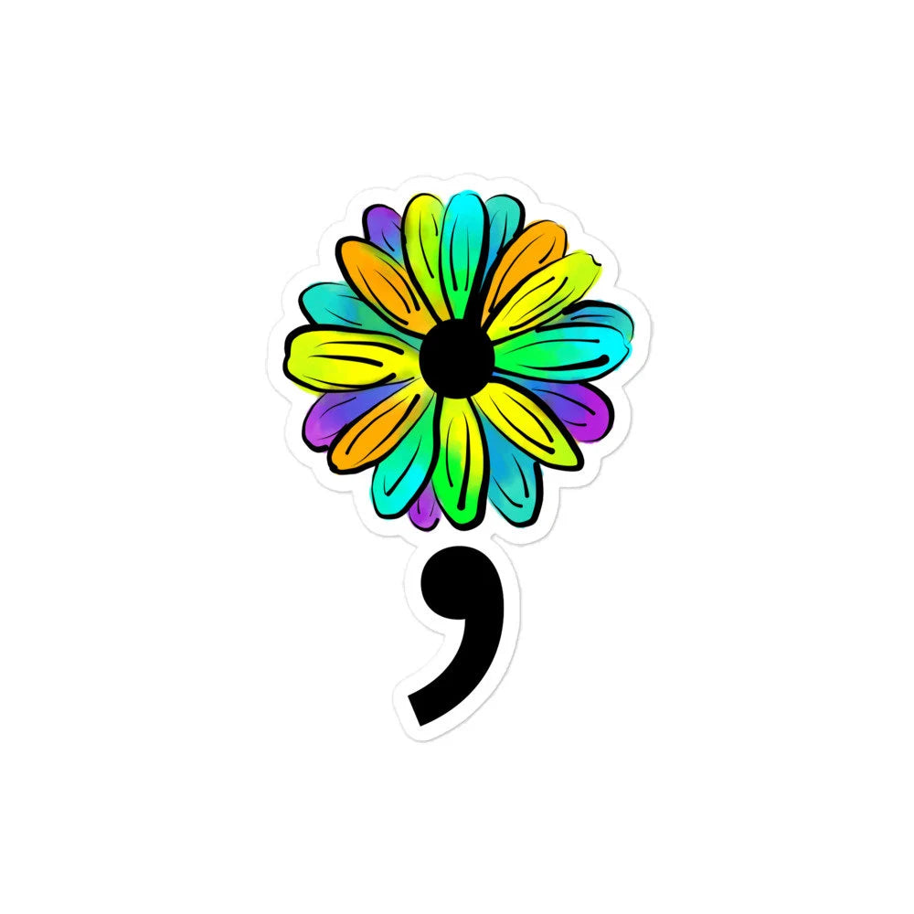 Mental Health Suicide Awareness Semicolon Vinyl Sticker
