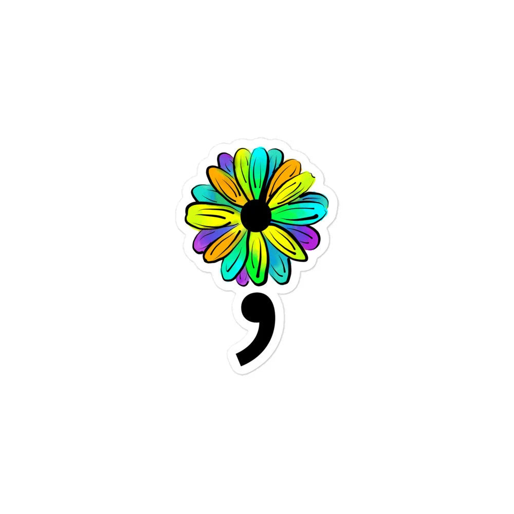 Mental Health Suicide Awareness Semicolon Vinyl Sticker