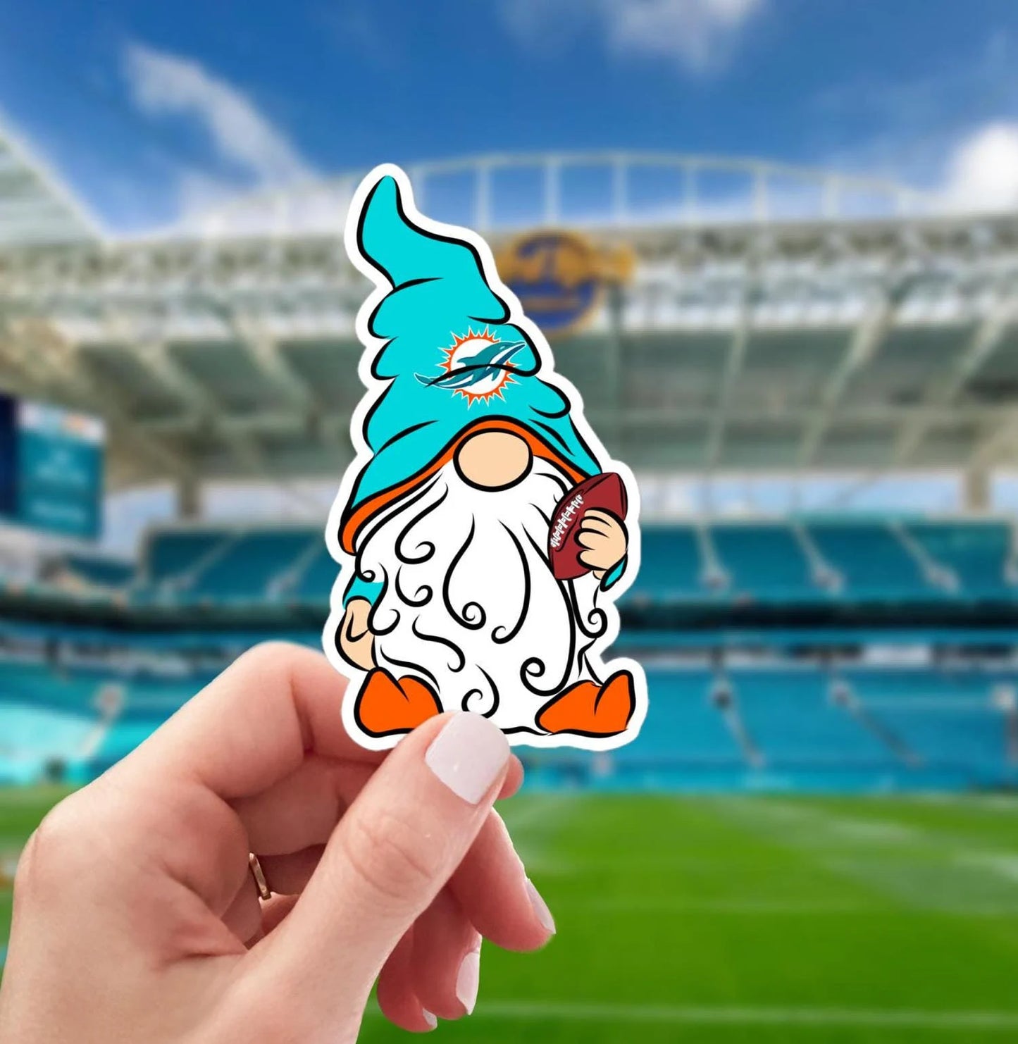 Miami Dolphins Vinyl Gnome Sticker
