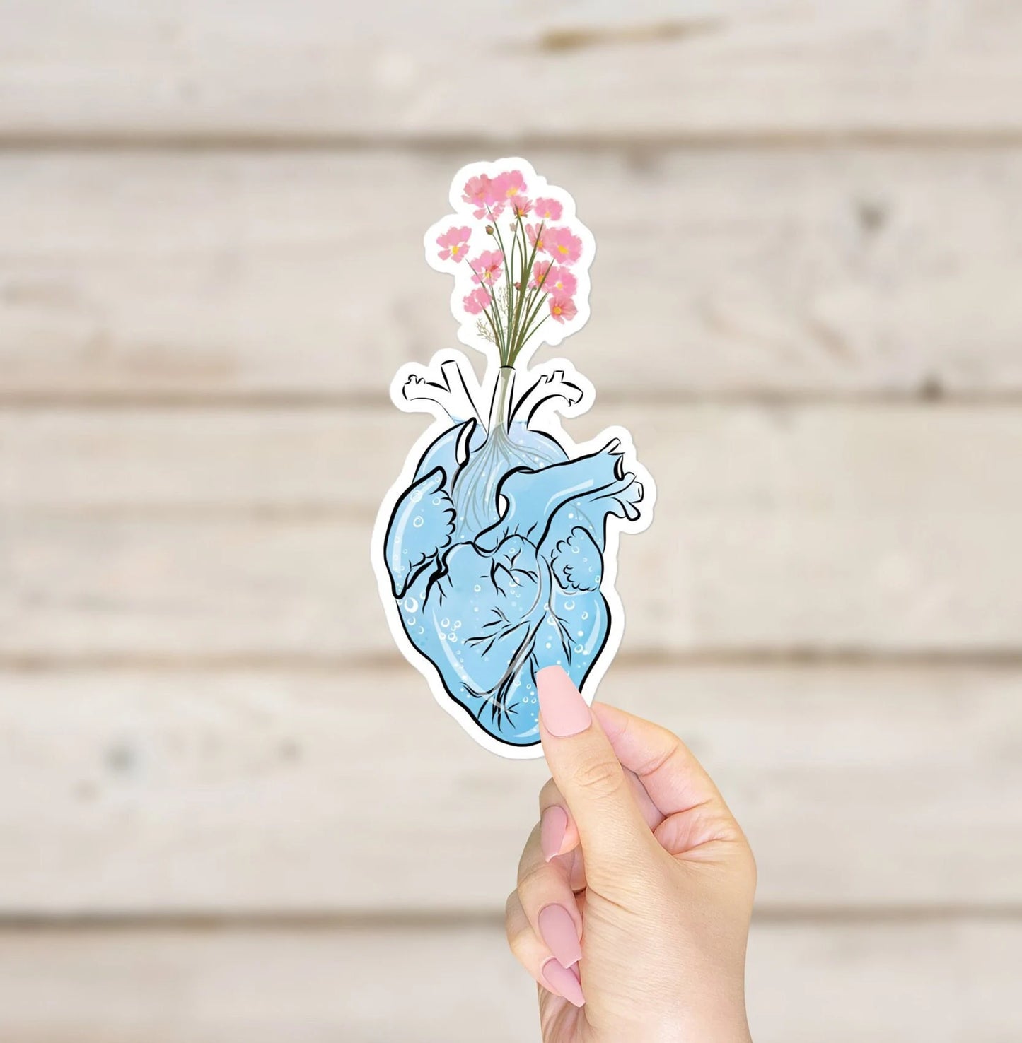 Heart in Bloom Vinyl Sticker