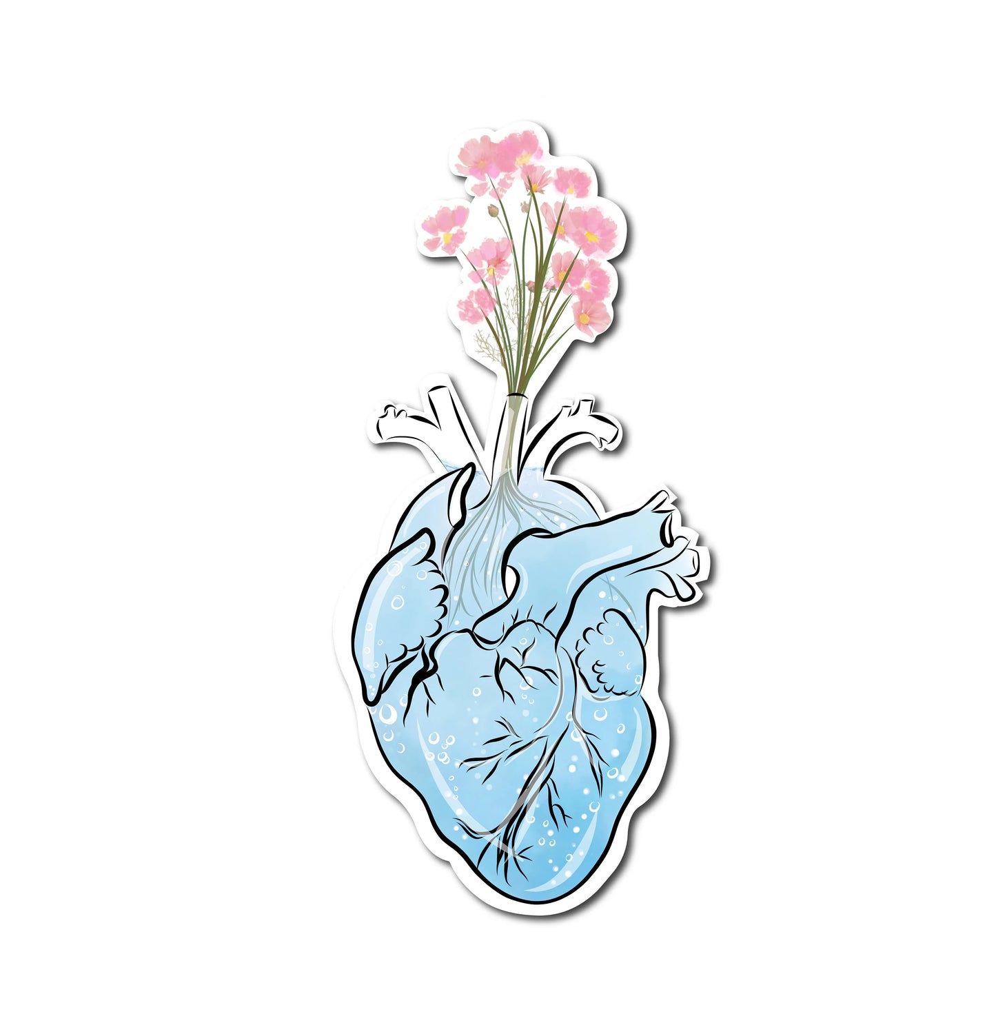 Heart in Bloom Vinyl Sticker