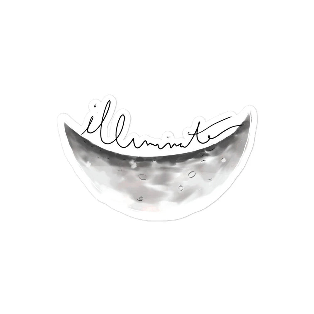 Illuminate Vinyl Moon Sticker with Sparkly and Holographic Options