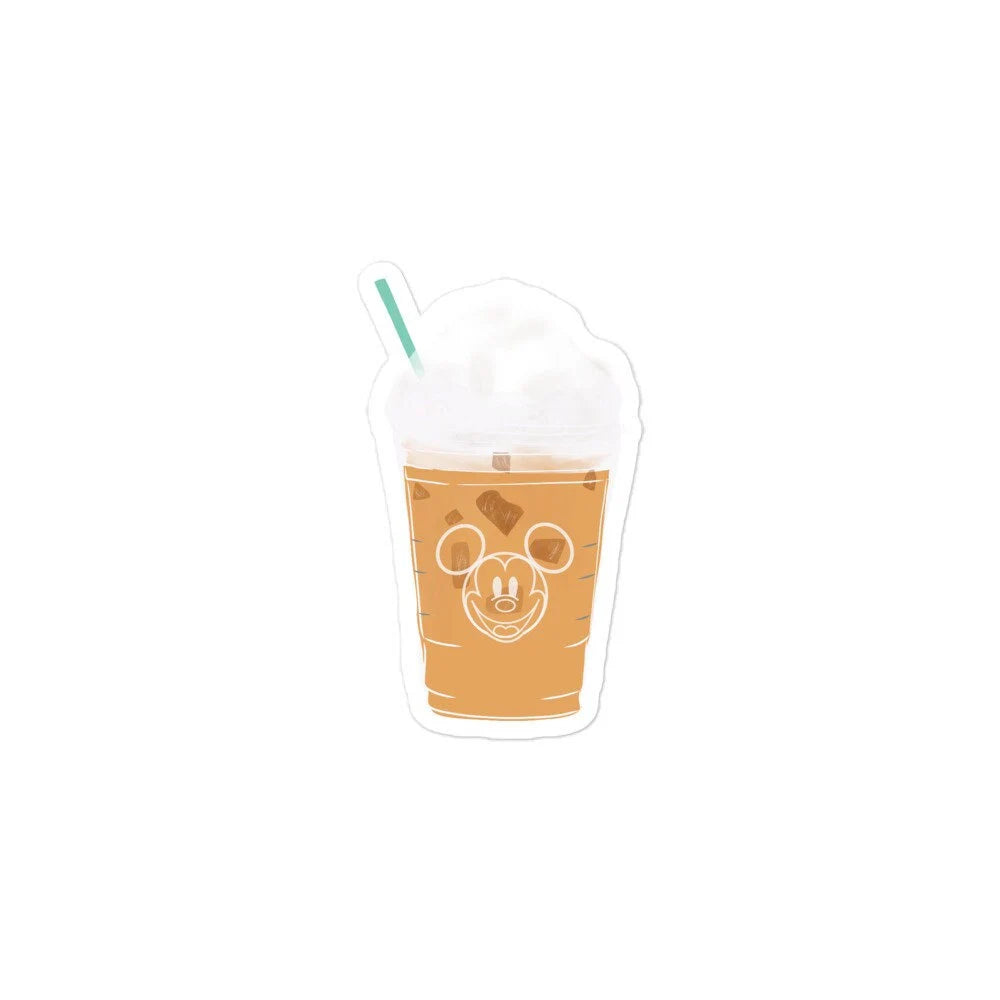 Disney Adulting Vinyl Sticker ft. Mickey and Starbucks Iced Coffee