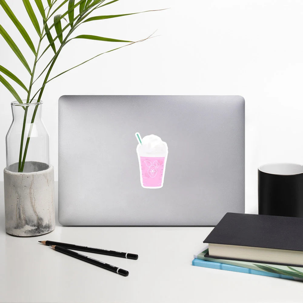 Piglet Starbucks Pink Drink Vinyl Sticker