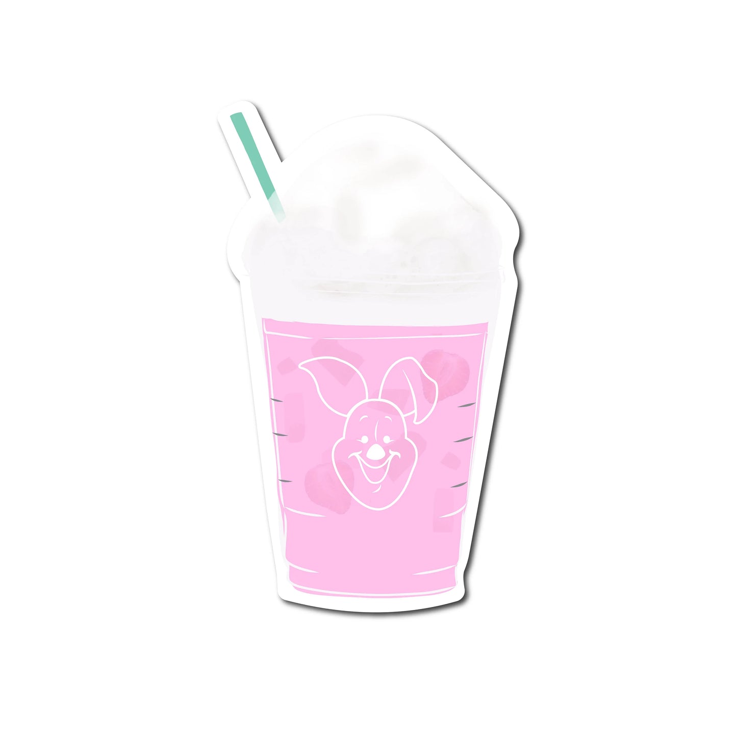 Piglet Starbucks Pink Drink Vinyl Sticker