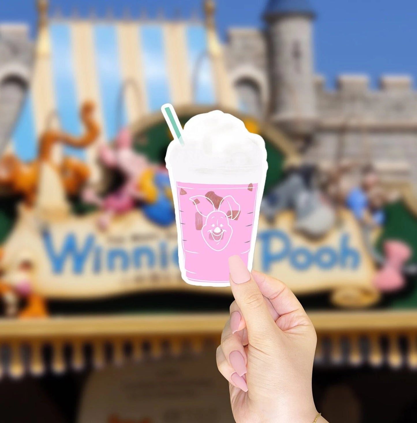 Piglet Starbucks Pink Drink Vinyl Sticker