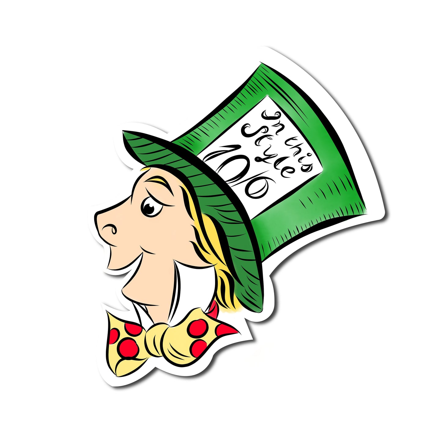Mad Hatter Alice in Wonderland Vinyl Sticker