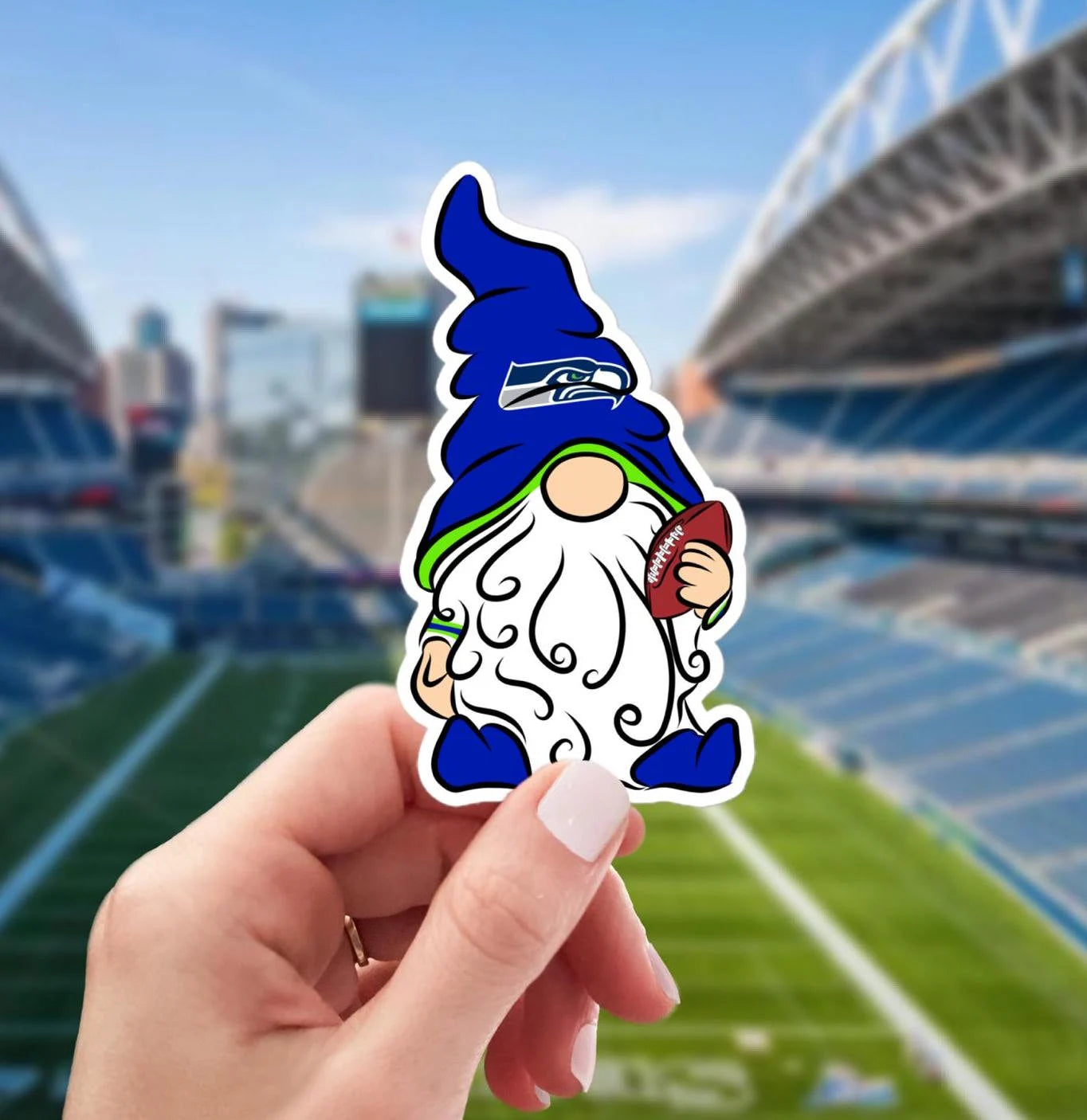 Seattle Seahawks Vinyl Gnome Sticker