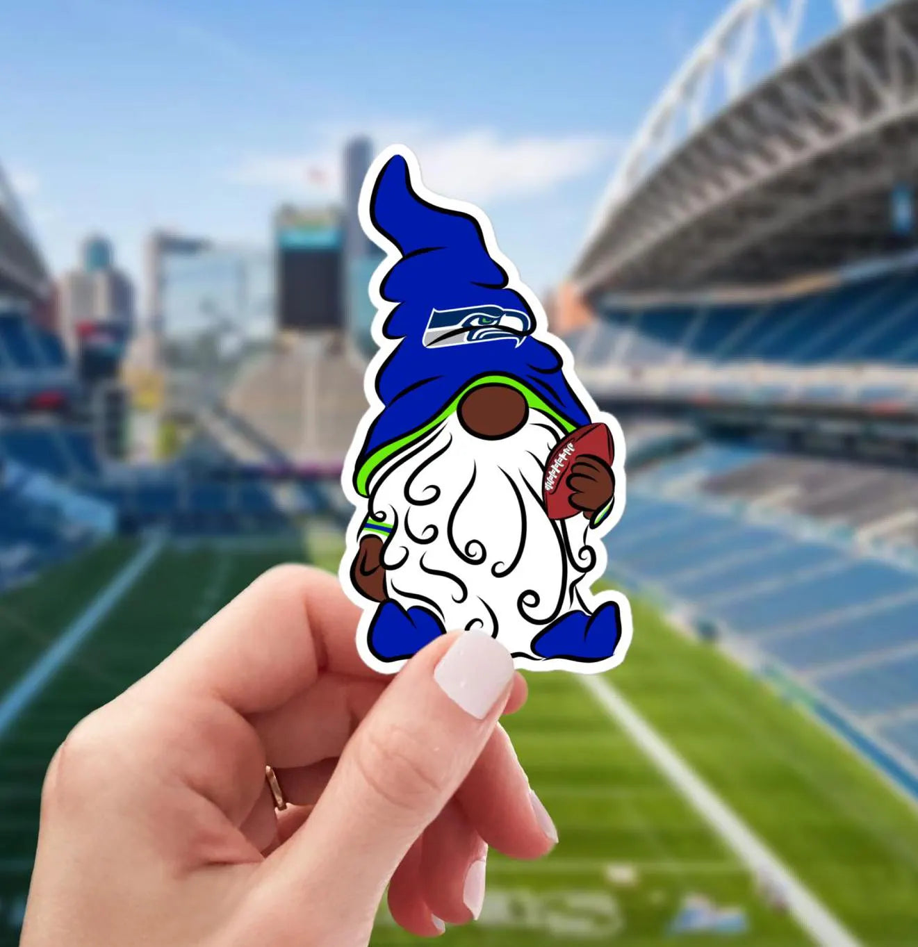 Seattle Seahawks Vinyl Gnome Sticker