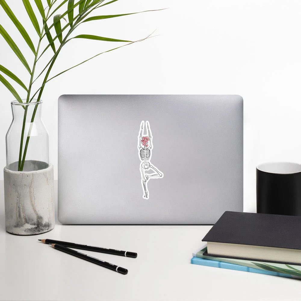 Yoga Skeleton Vinyl Sticker