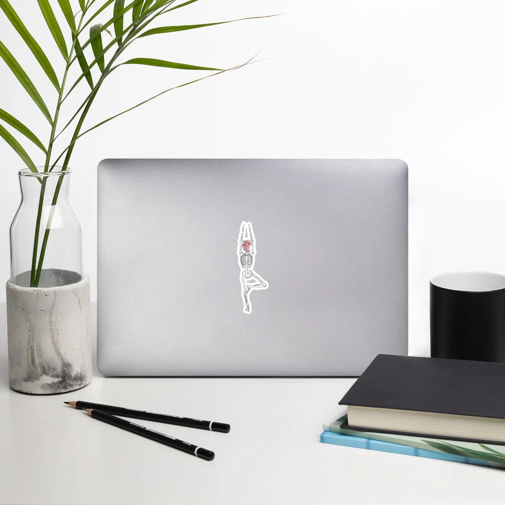 Yoga Skeleton Vinyl Sticker