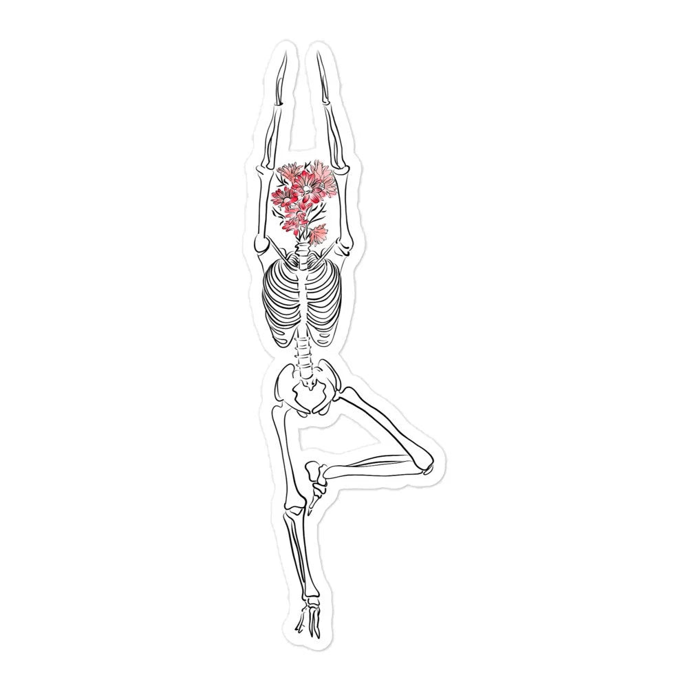 Yoga Skeleton Vinyl Sticker