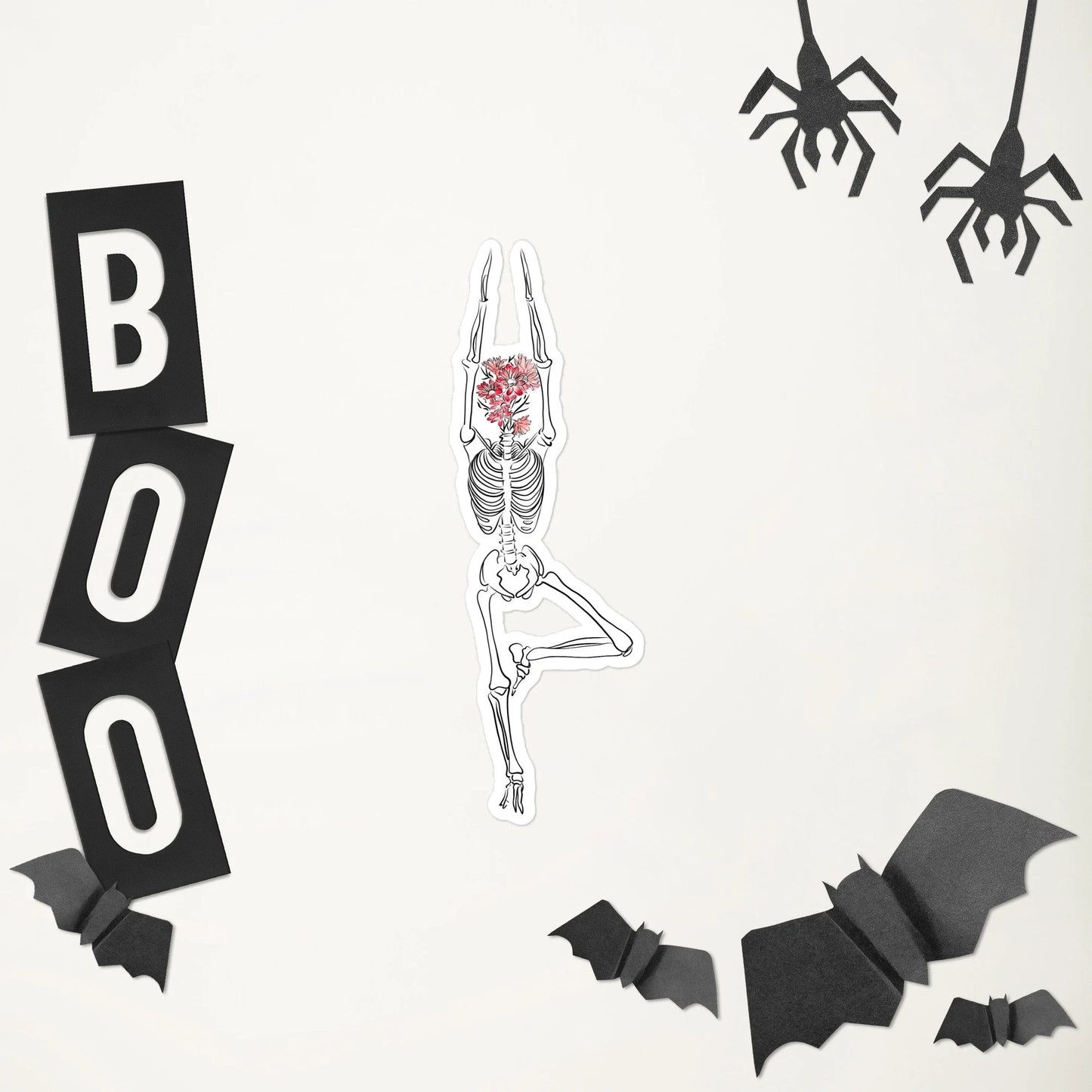 Yoga Skeleton Vinyl Sticker