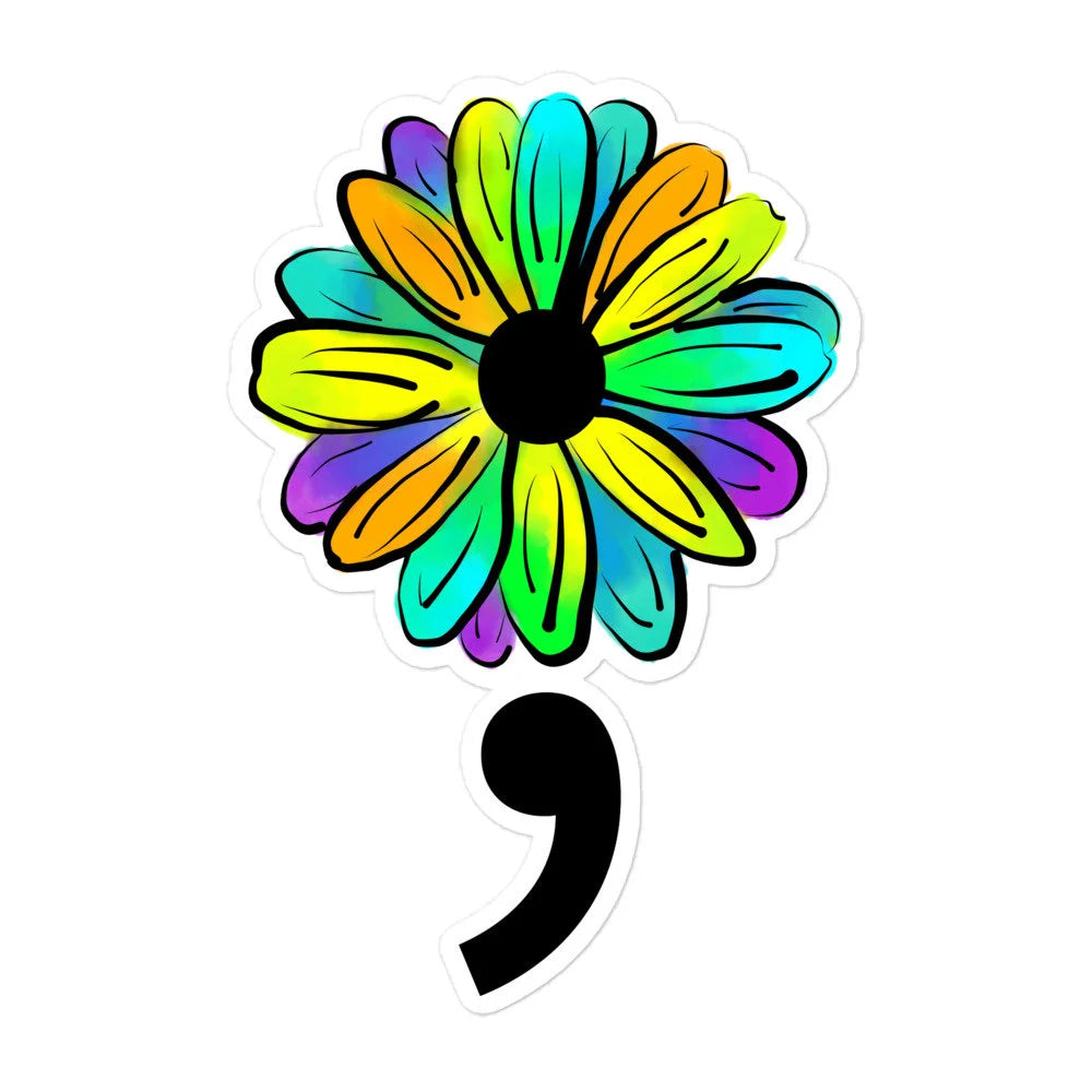 Mental Health Suicide Awareness Semicolon Vinyl Sticker
