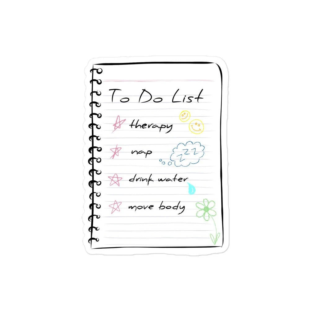 Self Care To Do List Vinyl Sticker