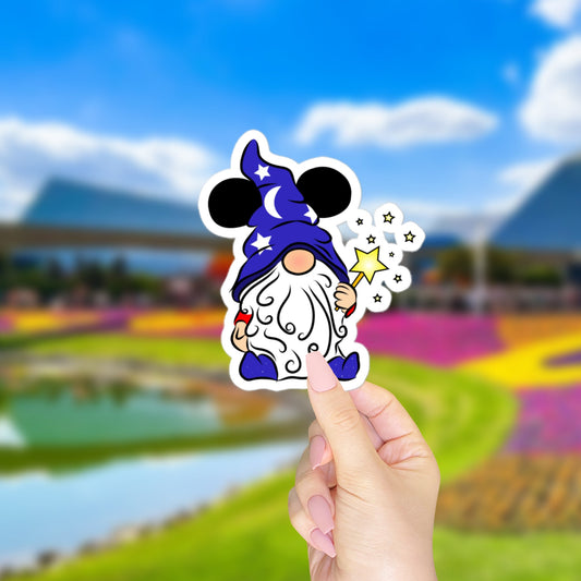 Gnome: Disney Sorcerer Mickey Gnome Vinyl Sticker Decal