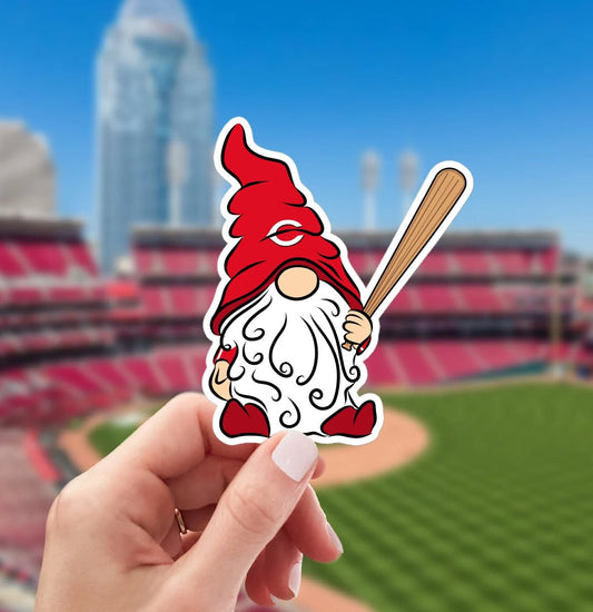 Cincinnati Reds Vinyl Gnome Sticker Decal
