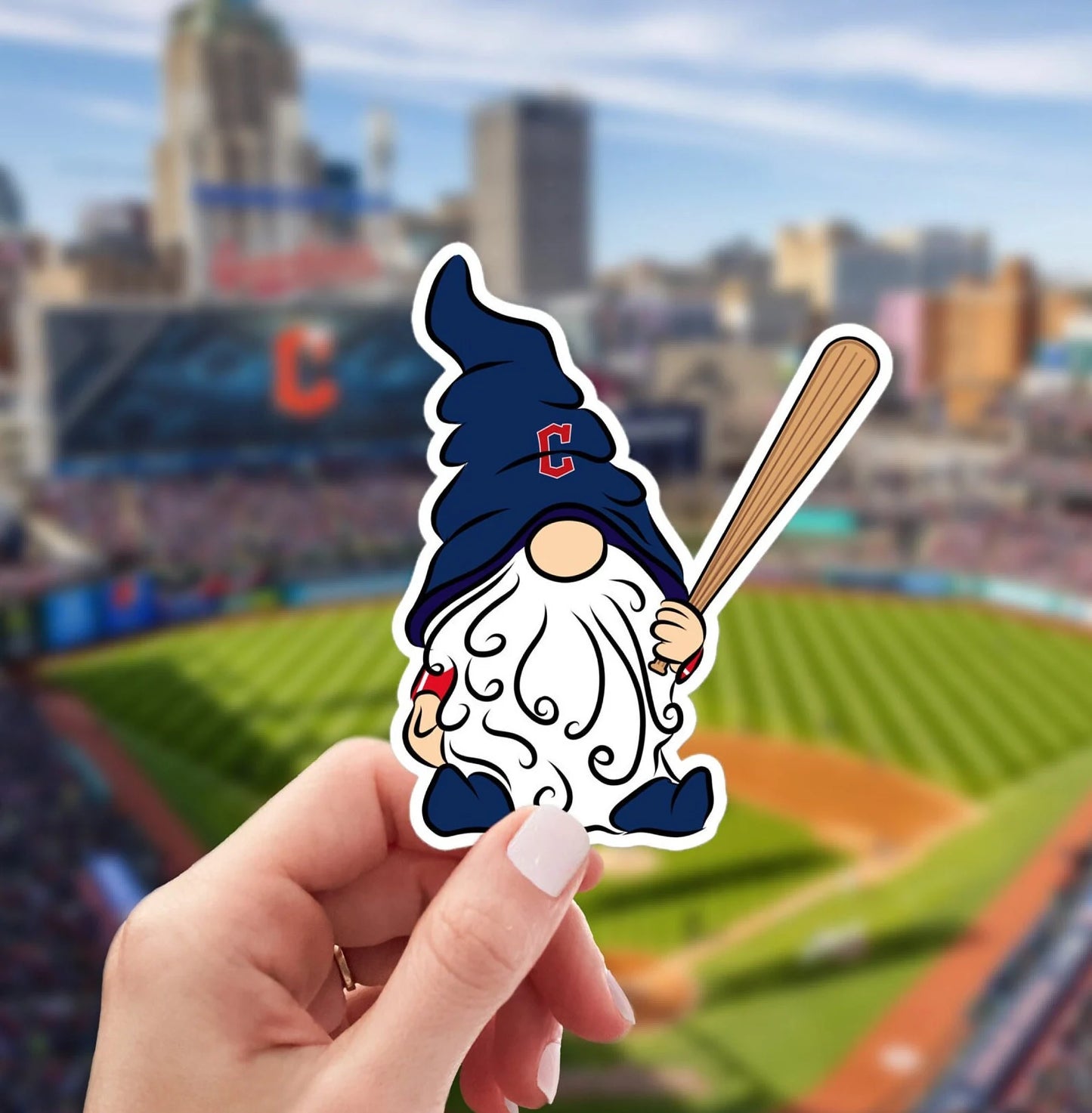 Cleveland Guardians Vinyl Gnome Sticker Decal