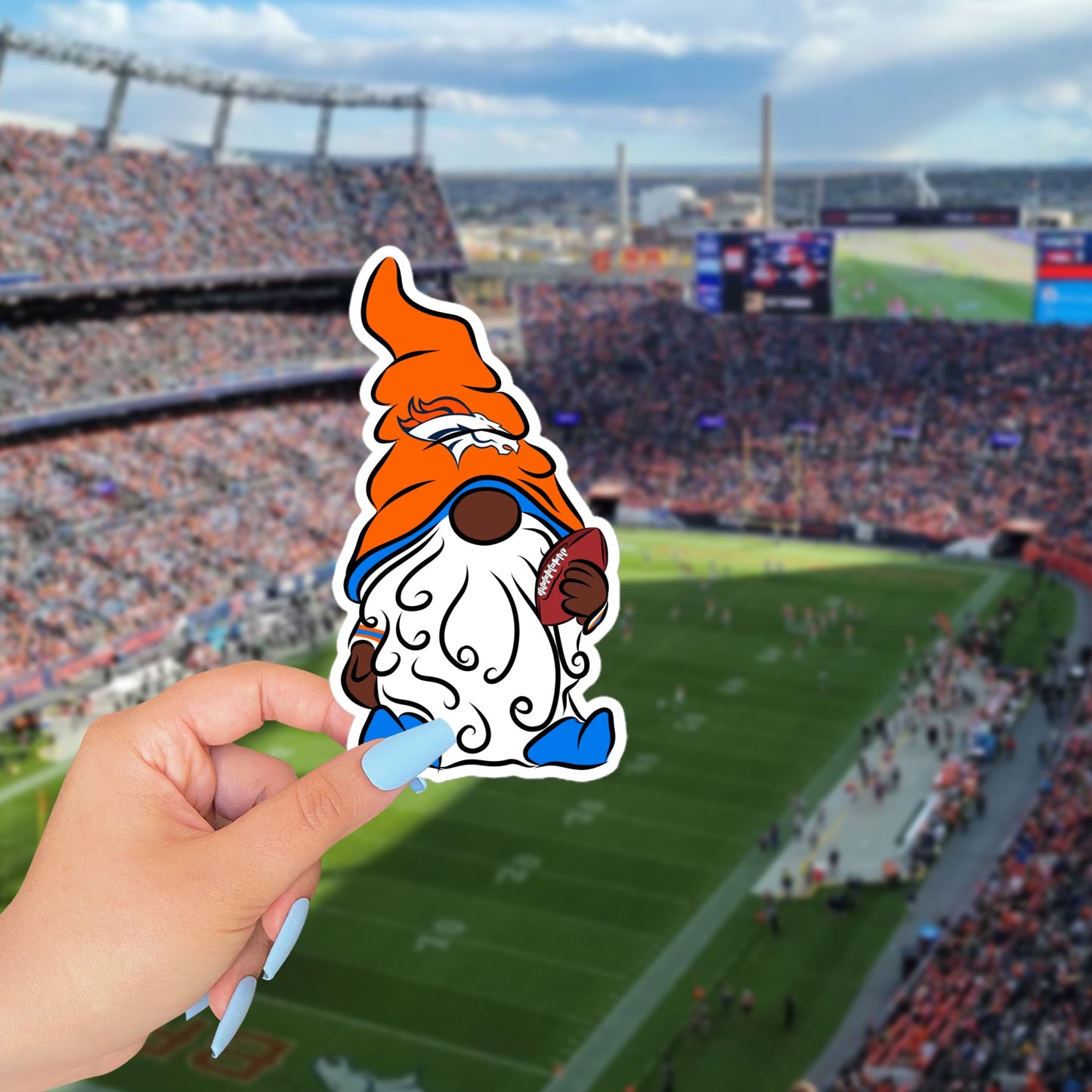 Denver Broncos Vinyl Gnome Sticker
