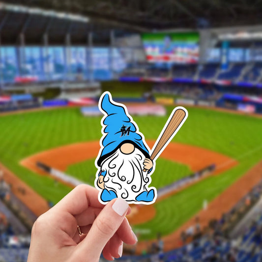 Florida Miami Marlins Vinyl Gnome Sticker Decal