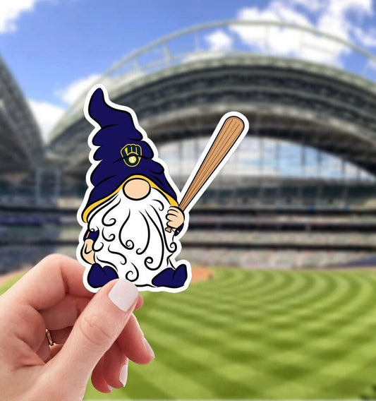 Milwaukee Brewers Vinyl Gnome Sticker Decal