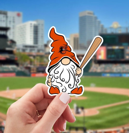 Baltimore Orioles Vinyl Gnome Sticker Decal