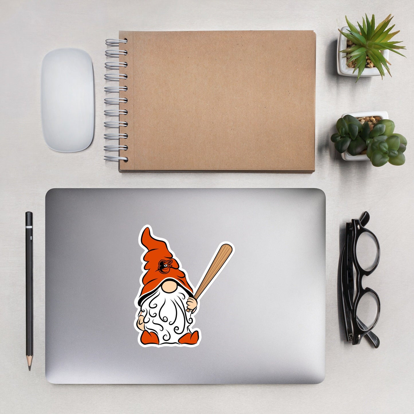 Baltimore Orioles Vinyl Gnome Sticker Decal