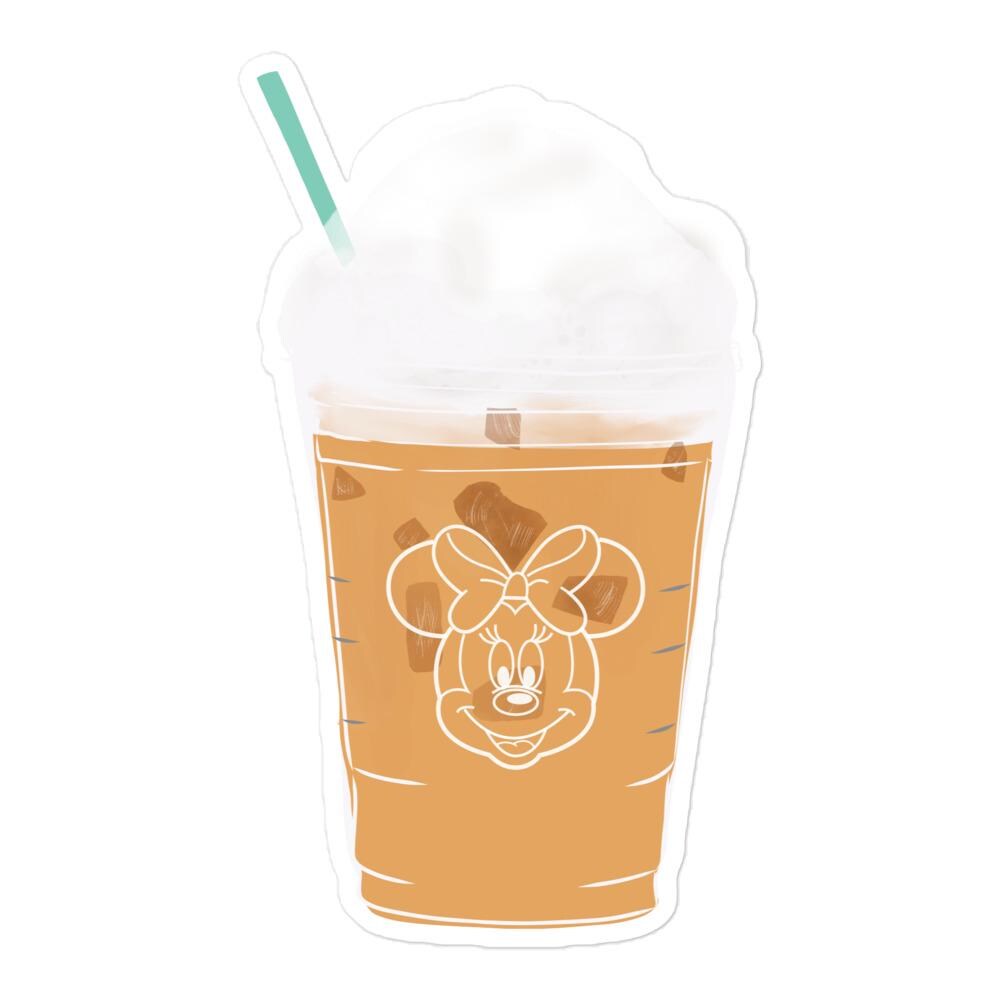 Disney Adulting Vinyl Sticker ft. Minnie Mouse and Starbucks Iced Coffee