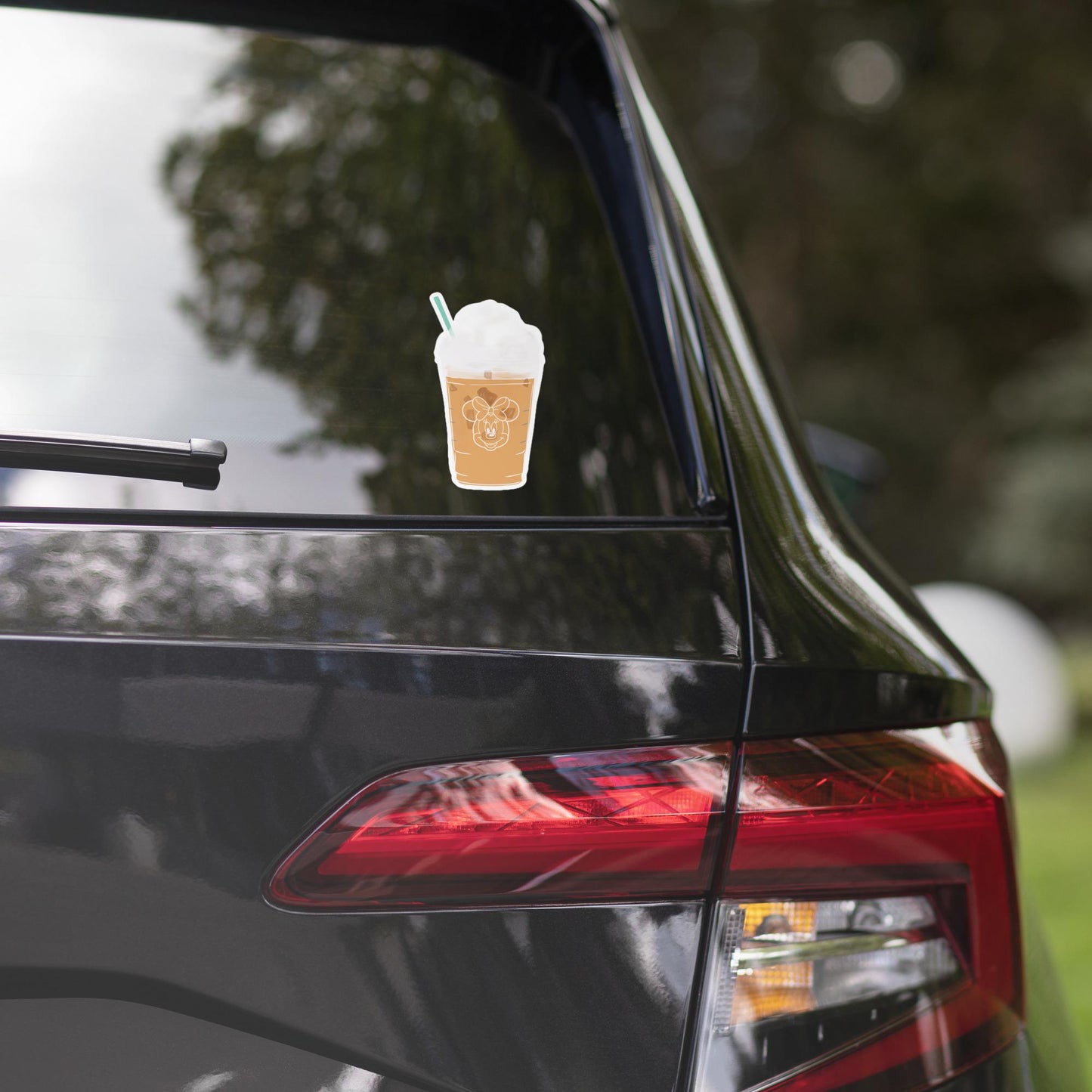 Disney Adulting Vinyl Sticker ft. Minnie Mouse and Starbucks Iced Coffee