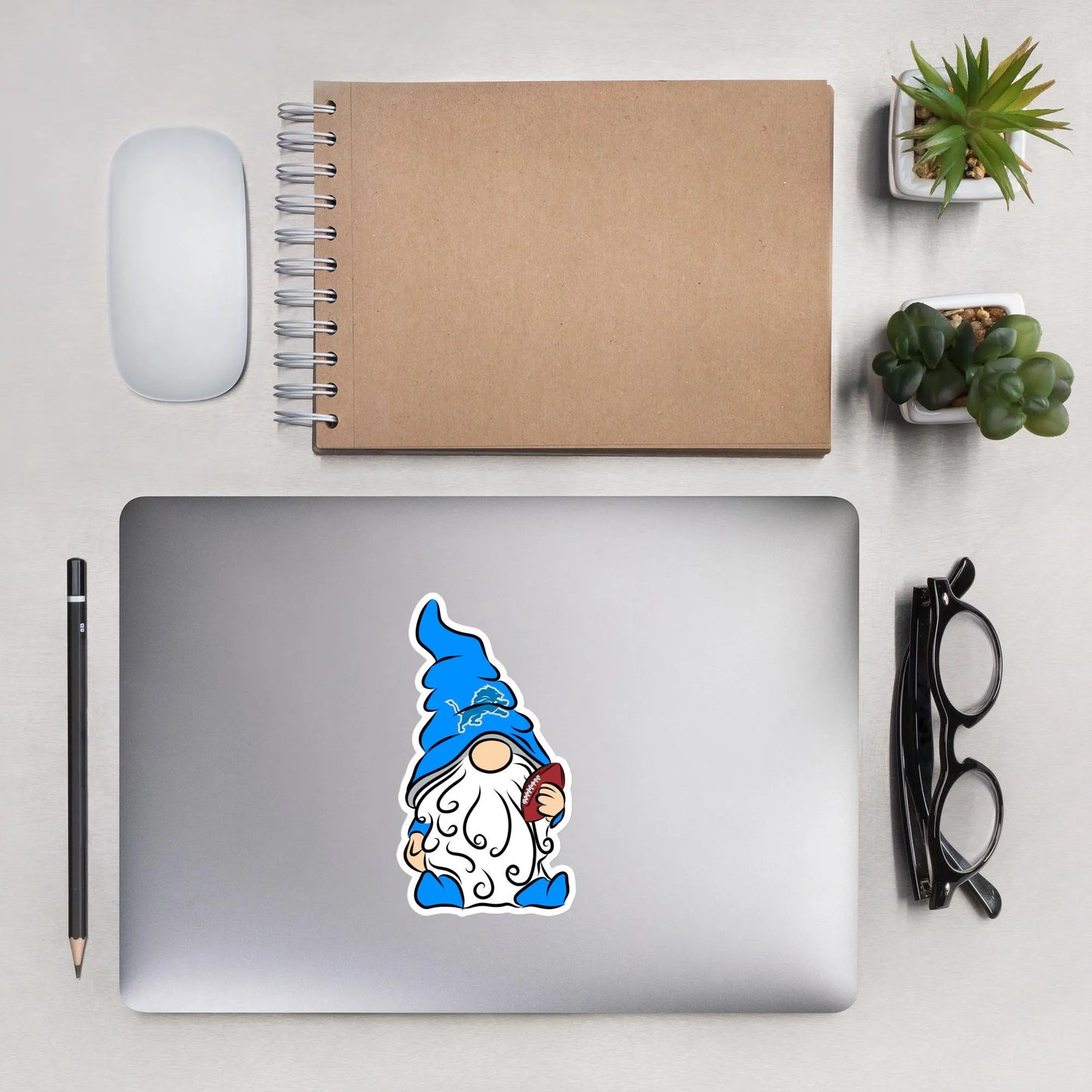 Detroit Lions Football Vinyl Sticker Gnome