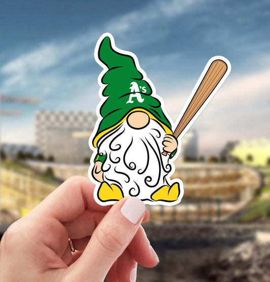 Oakland Athletics Vinyl Gnome Sticker Decal