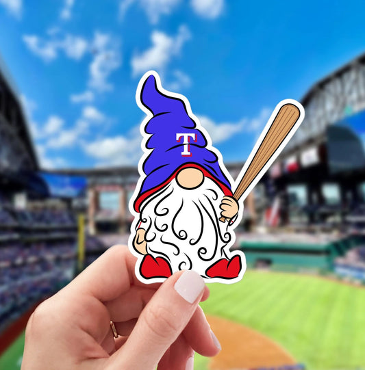 Texas Rangers Vinyl Gnome Sticker Decal