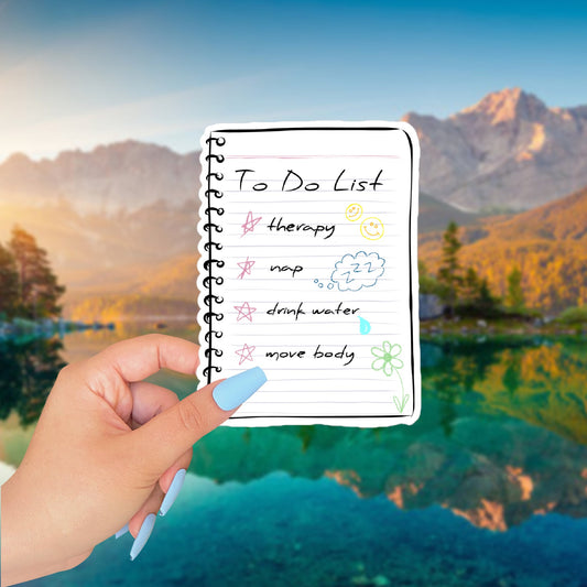 Self Care To Do List Vinyl Sticker