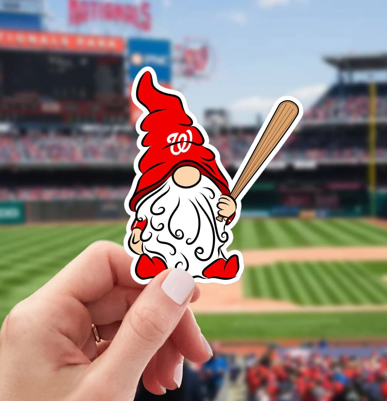 Washington Nationals Vinyl Gnome Sticker Decal
