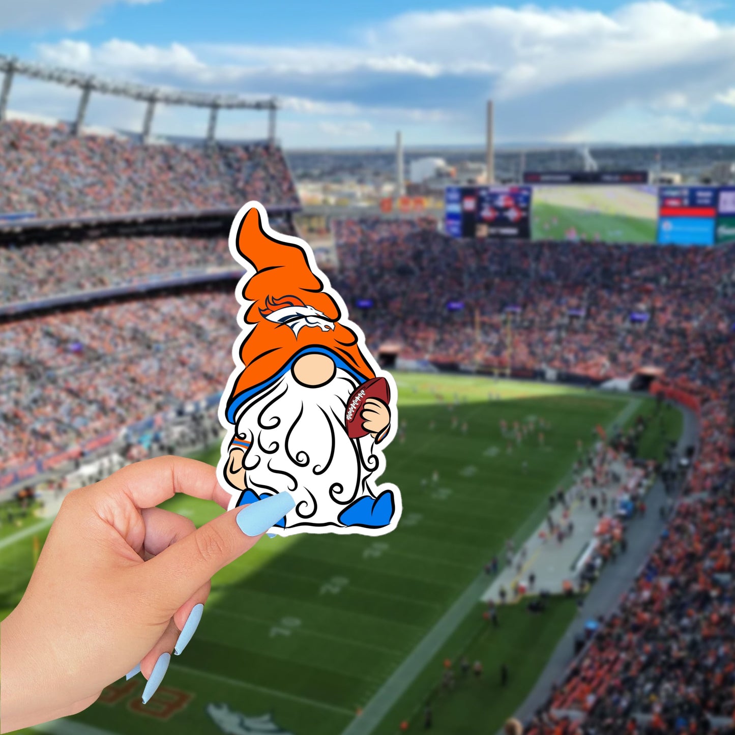Denver Broncos Vinyl Gnome Sticker