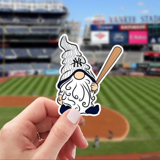 NY Yankees Vinyl Gnome Sticker Decal